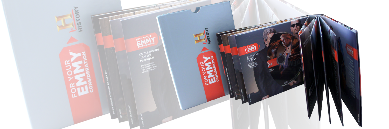 Emmy Award consideration packaging produced by Printing Arts for History Channel